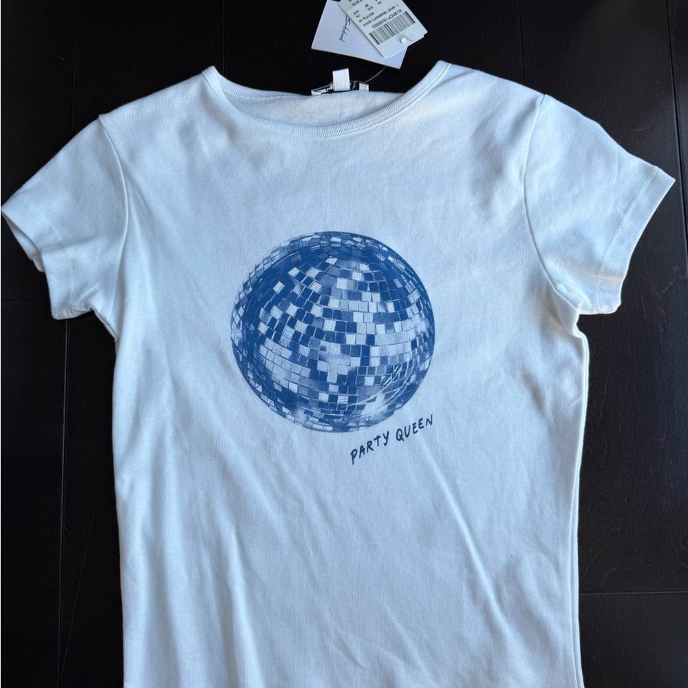 Subdued T-Shirt with Blue Disco Ball Design